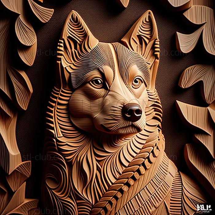 3D model st Karelo Finnish husky dog (STL)